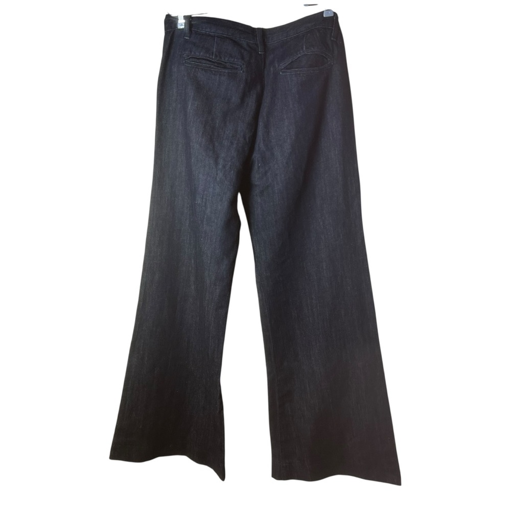J Brand Wide Leg Flare Jeans Sz 28 Dark Wash Y2K Made in USA Cotton Linen Denim - Picture 3 of 14